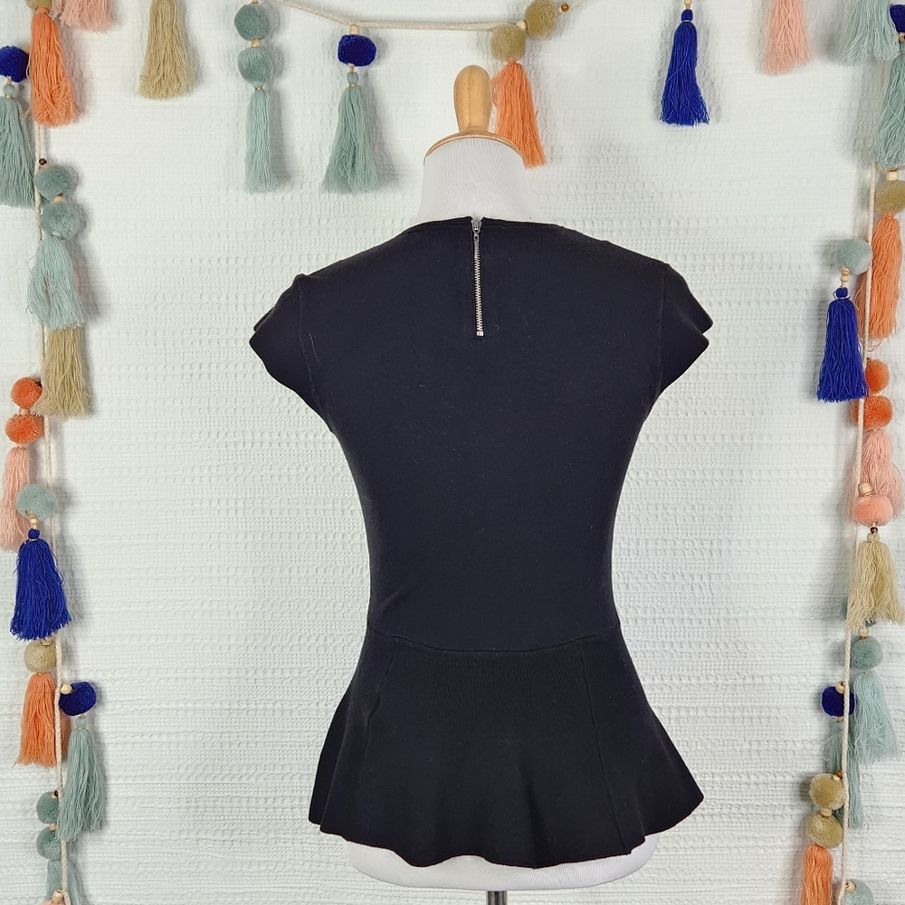 Rebecca Taylor Cheetah Peplum Top - Picture 4 of 5